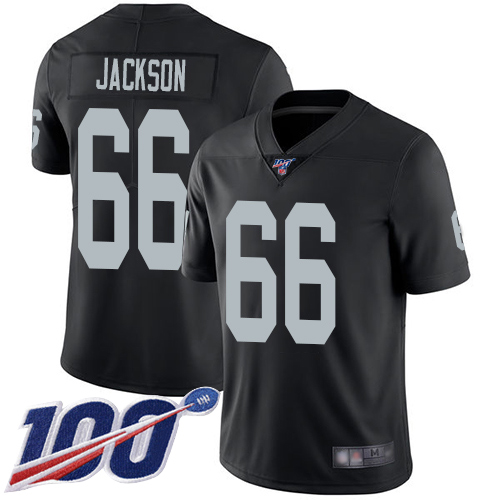 Men Oakland Raiders Limited Black Gabe Jackson Home Jersey NFL Football 66 100th Season Vapor Jersey